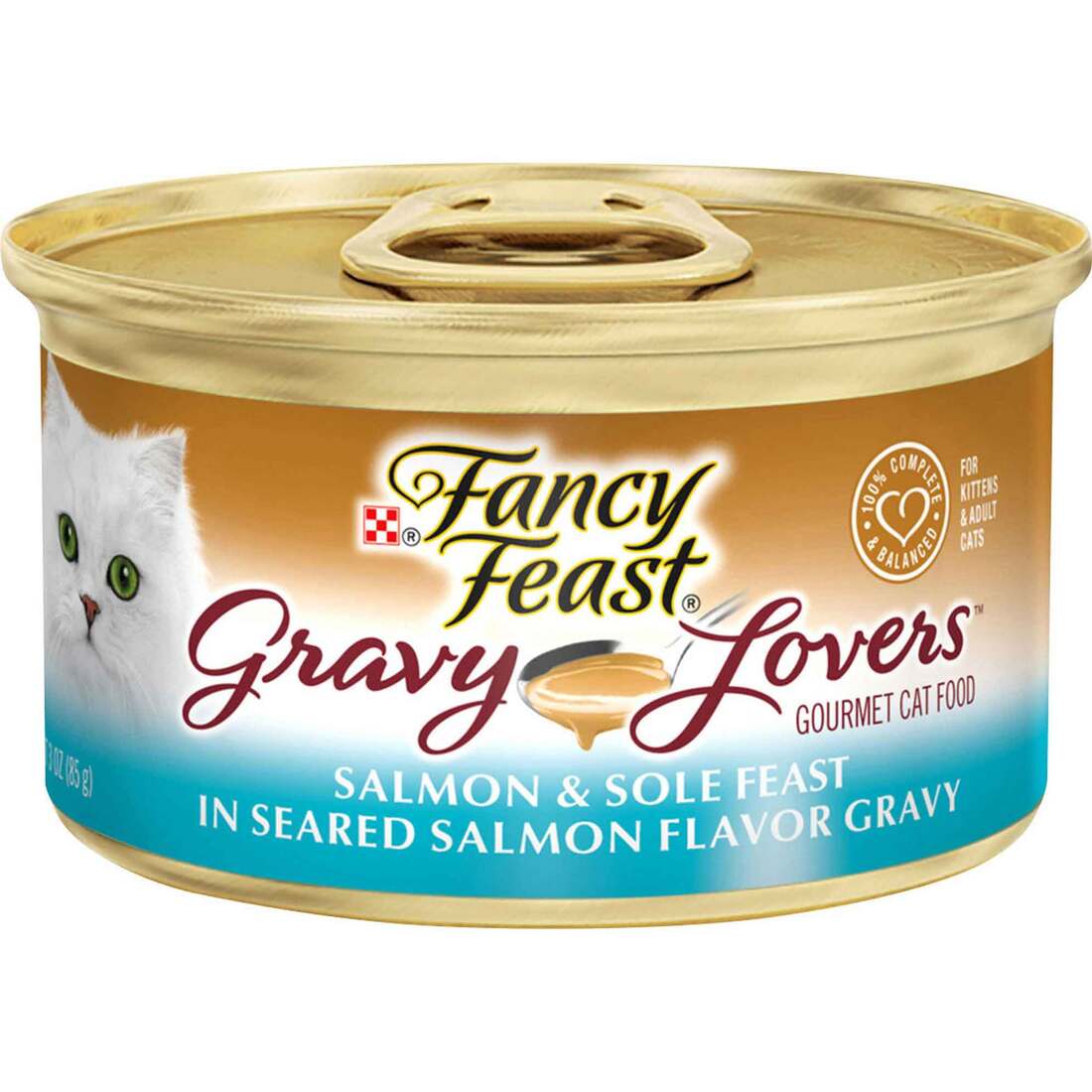 Purina Fancy Feast Gravy Lovers Salmon and Sole Feast Gourmet Cat Food in Wet Cat Food Gravy - 3 Oun