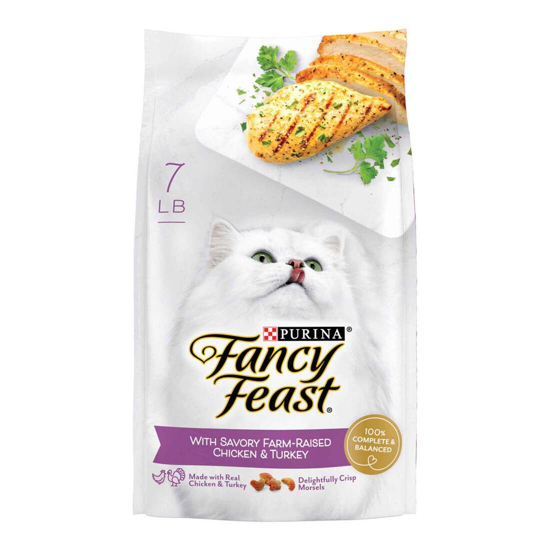 Purina Fancy Feast Dry Cat Food with Savory Farm-Raised Chicken and Turkey - 7 Pound Bag