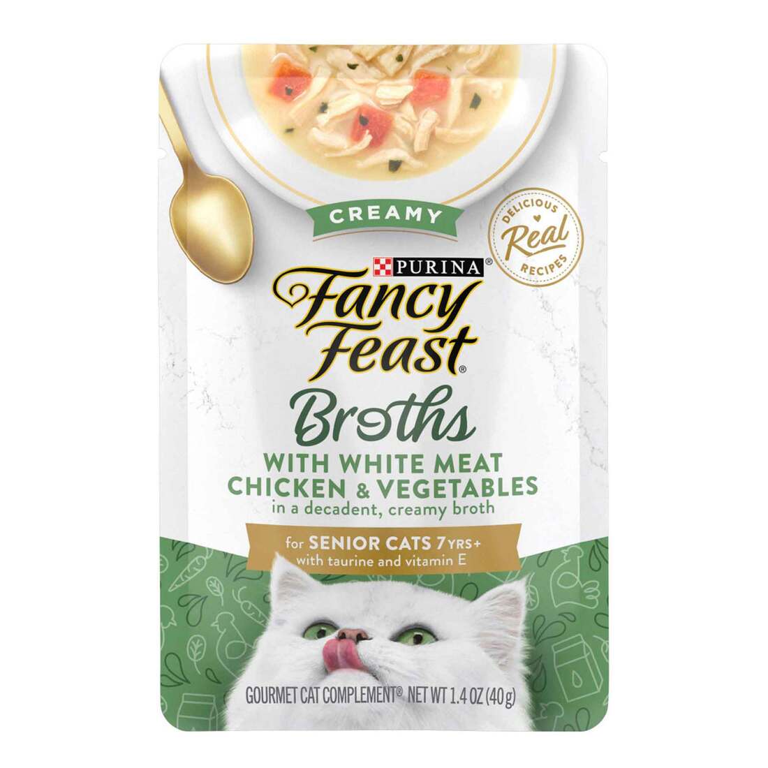 Purina Fancy Feast Lickable Senior Cat Food Broth Topper Creamy