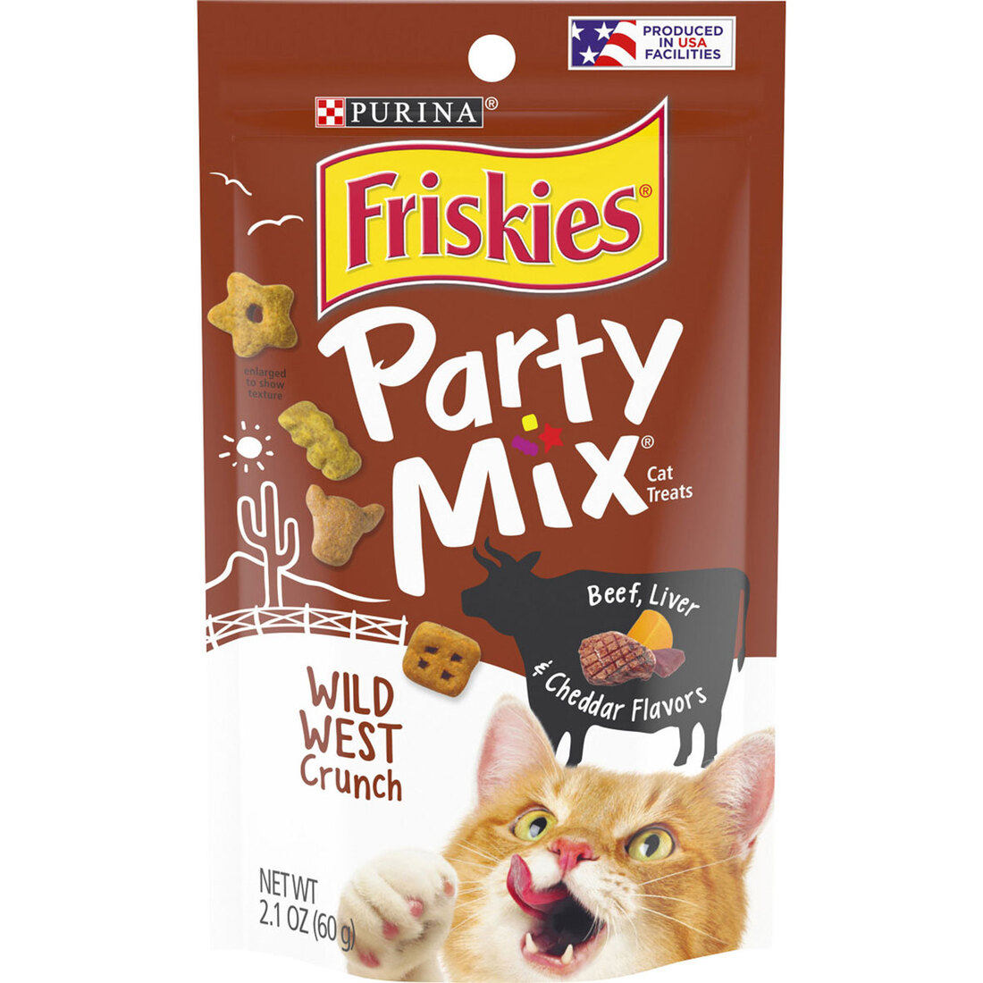 Purina Friskies Cat Treats, Party Mix Wild West Crunch Ounce
