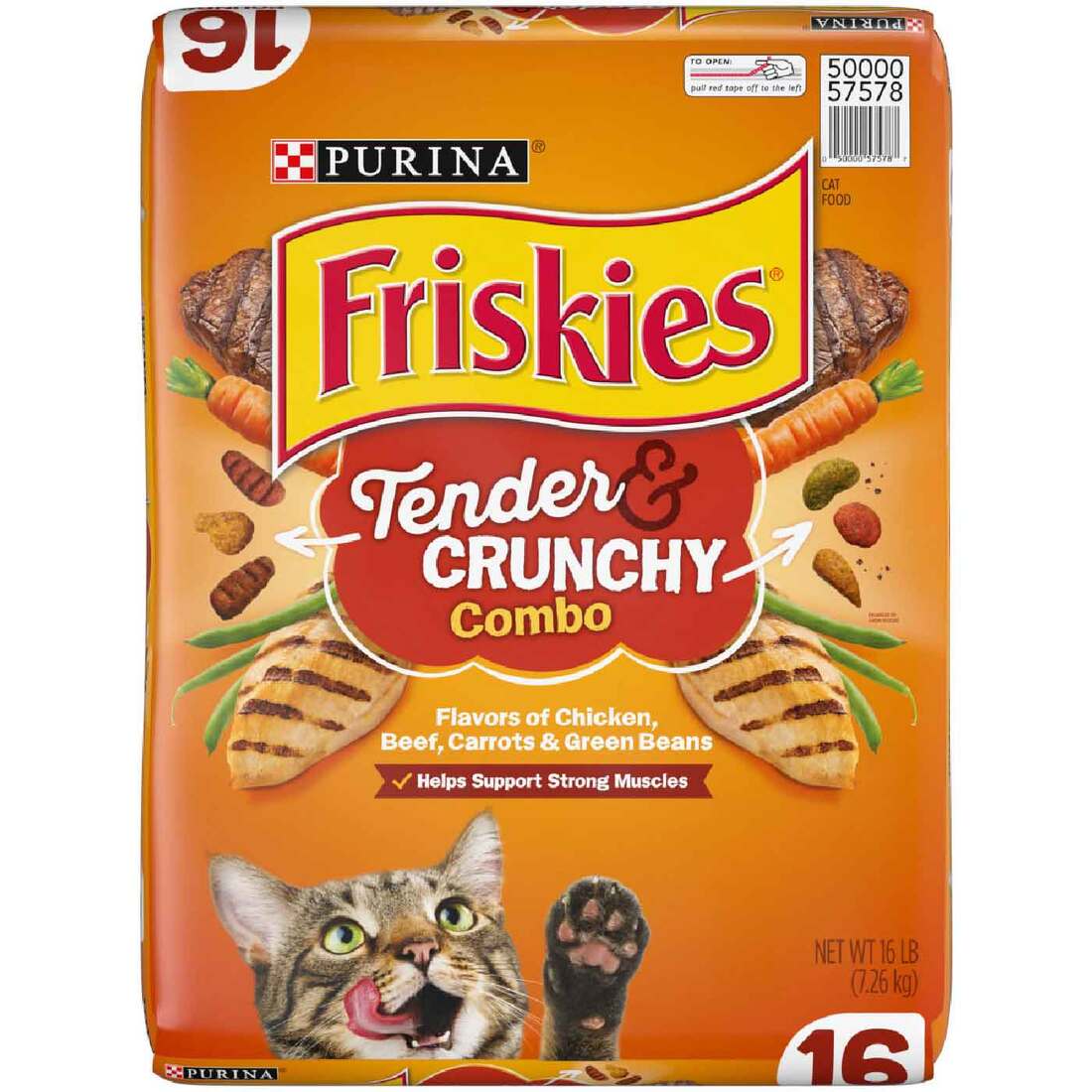 Purina Friskies Tender and Crunch'd With Flavors of Chicken, Beef, Carrots and Green Beans - 16 Poun