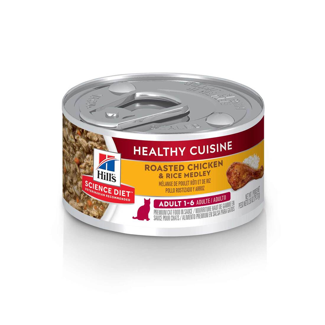 Hill's® Science Diet® Wet Cat Food, Healthy Cuisine Adult Roasted Chicken & Rice Medley, 2.8 Ounces