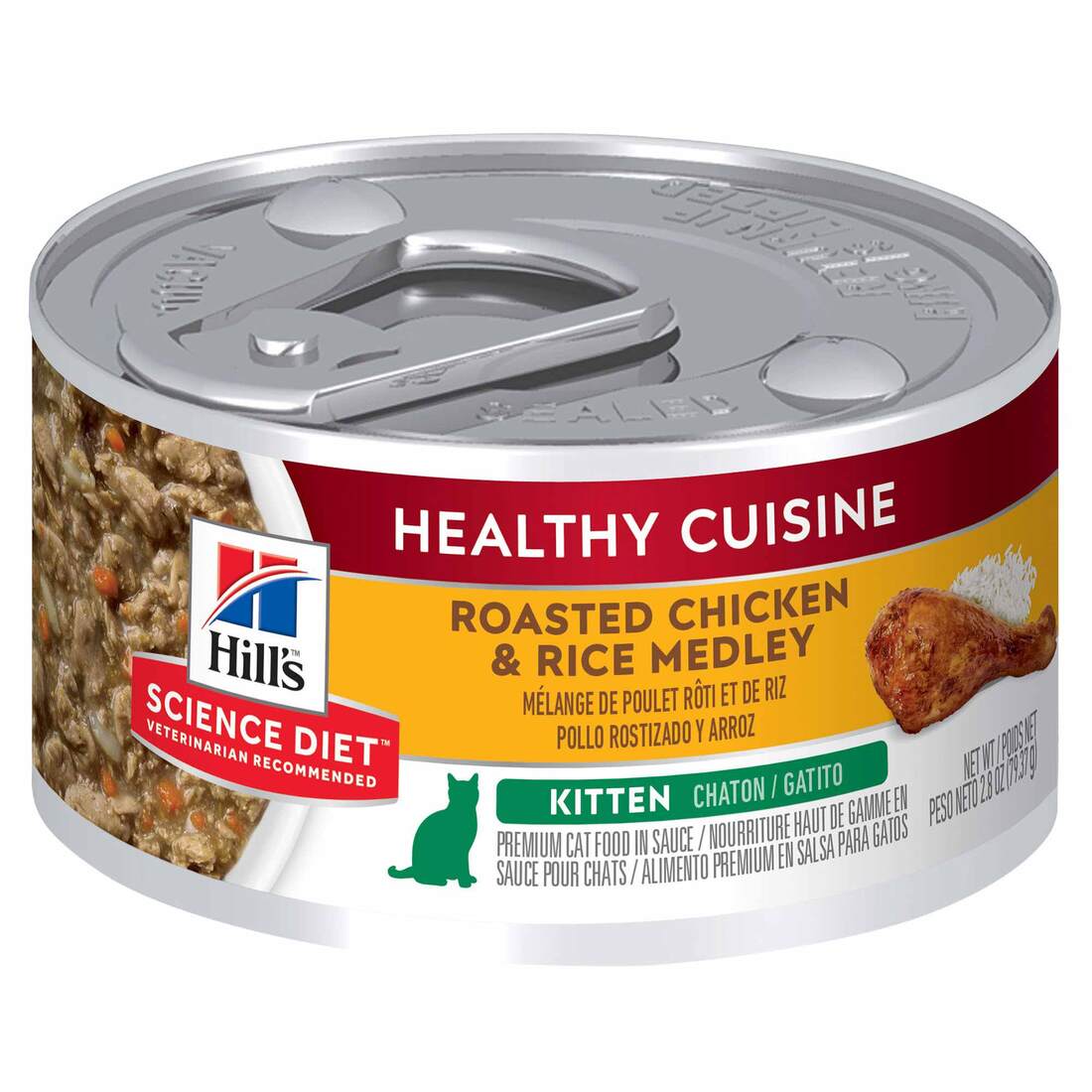 Hill's® Science Diet® Healthy Cuisine Wet Cat Food, Kitten Roasted Chicken & Rice Medley, 2.8 Ounces