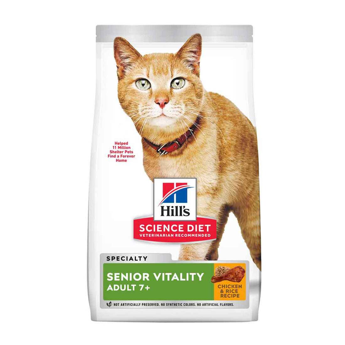 Hill's Science Diet Senior 7+ Senior Vitality Dry Cat Food, Chicken & Rice Recipe, 3 Pound Bag