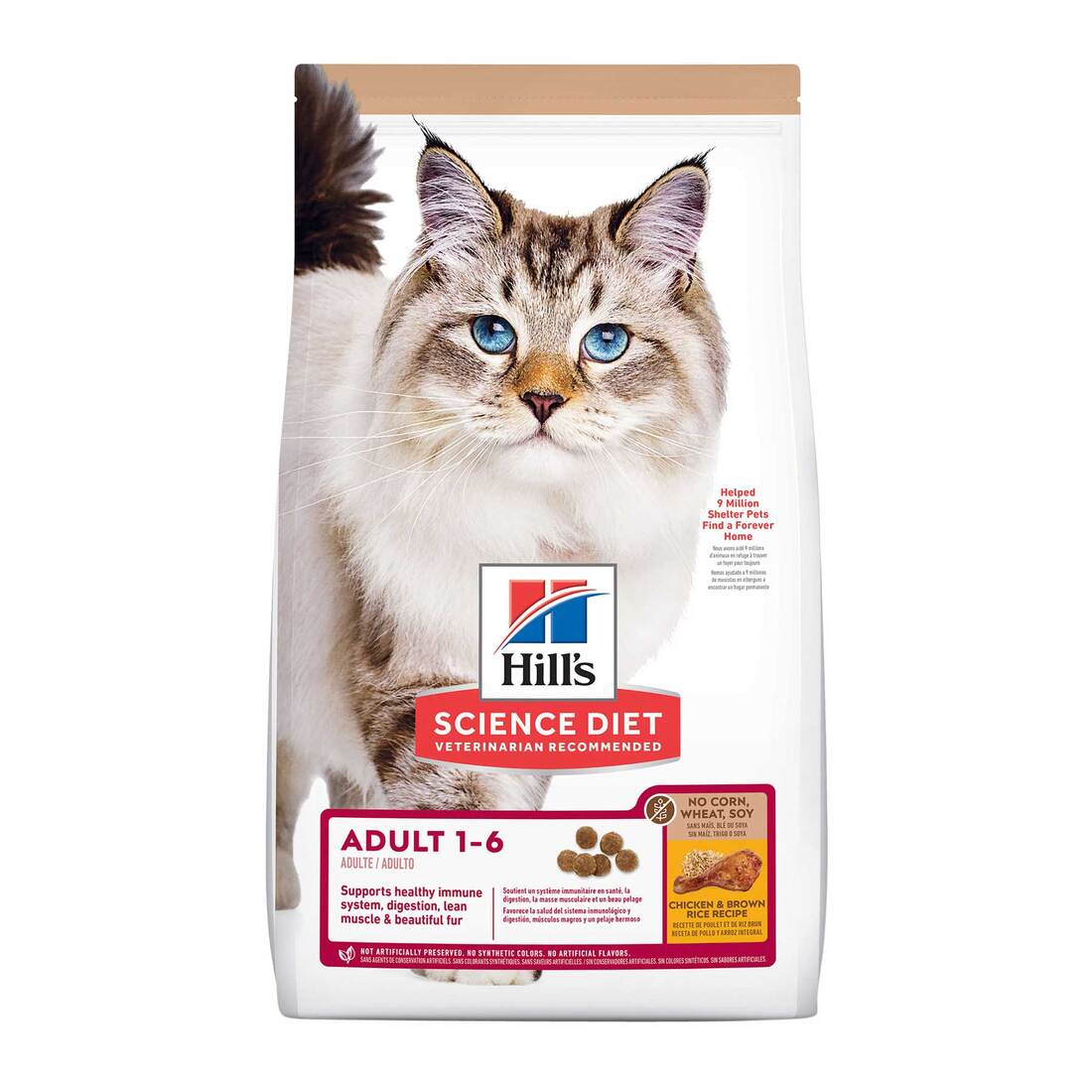 Hill's Science Diet Adult No Corn, Wheat or Soy Dry Cat Food, Chicken, 3.5 Pounds