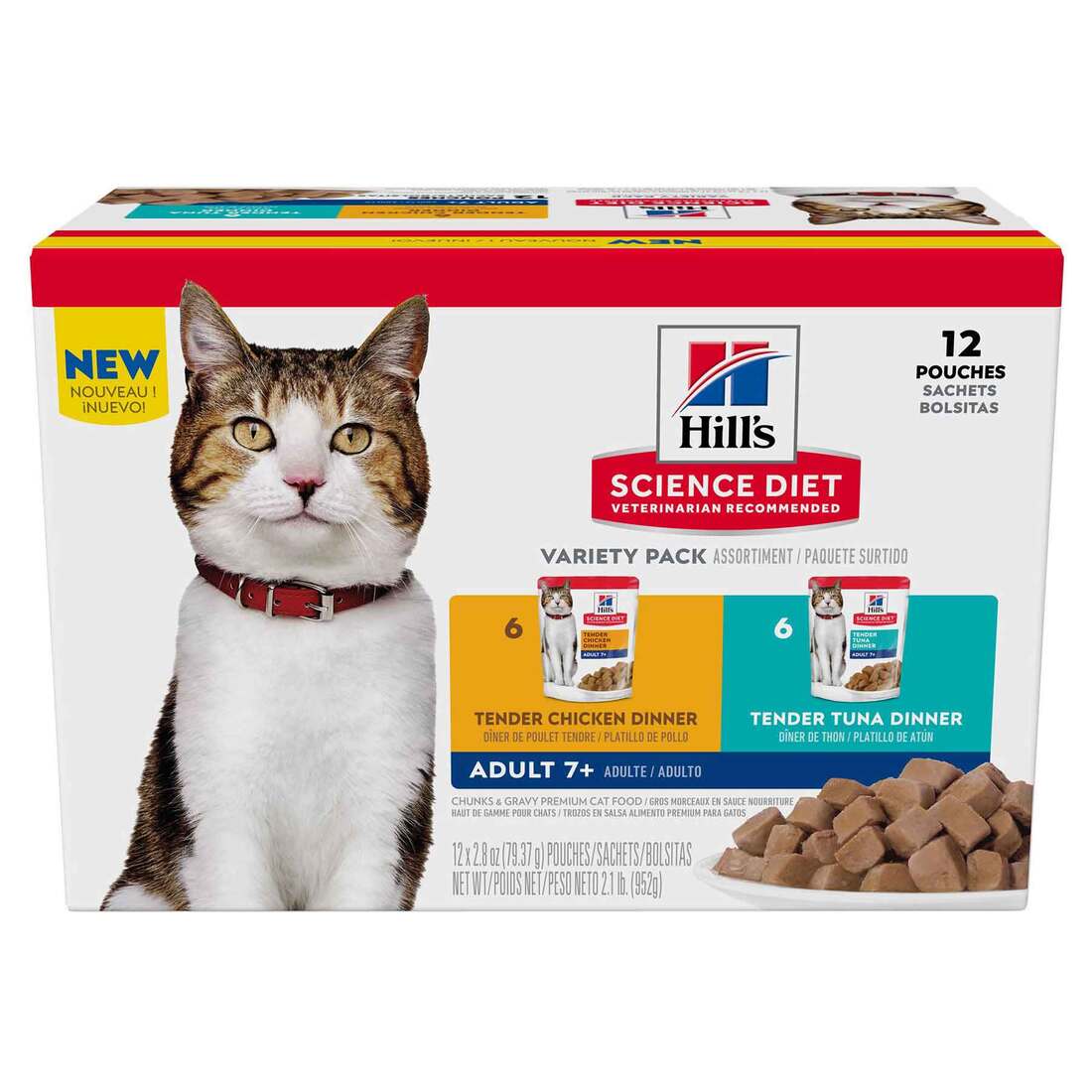 Hill's® Science Diet® Wet Cat Food, Senior 7+ Chicken and Tuna Variety Pack (12), 2.8 Ounces