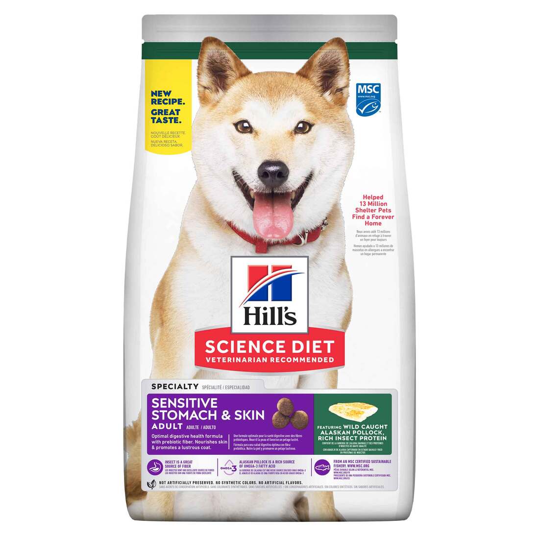 Hill's Science Diet Adult Sensitive Stomach & Skin Pollock Meal, Barley & Insect Meal Recipe Dry Dog