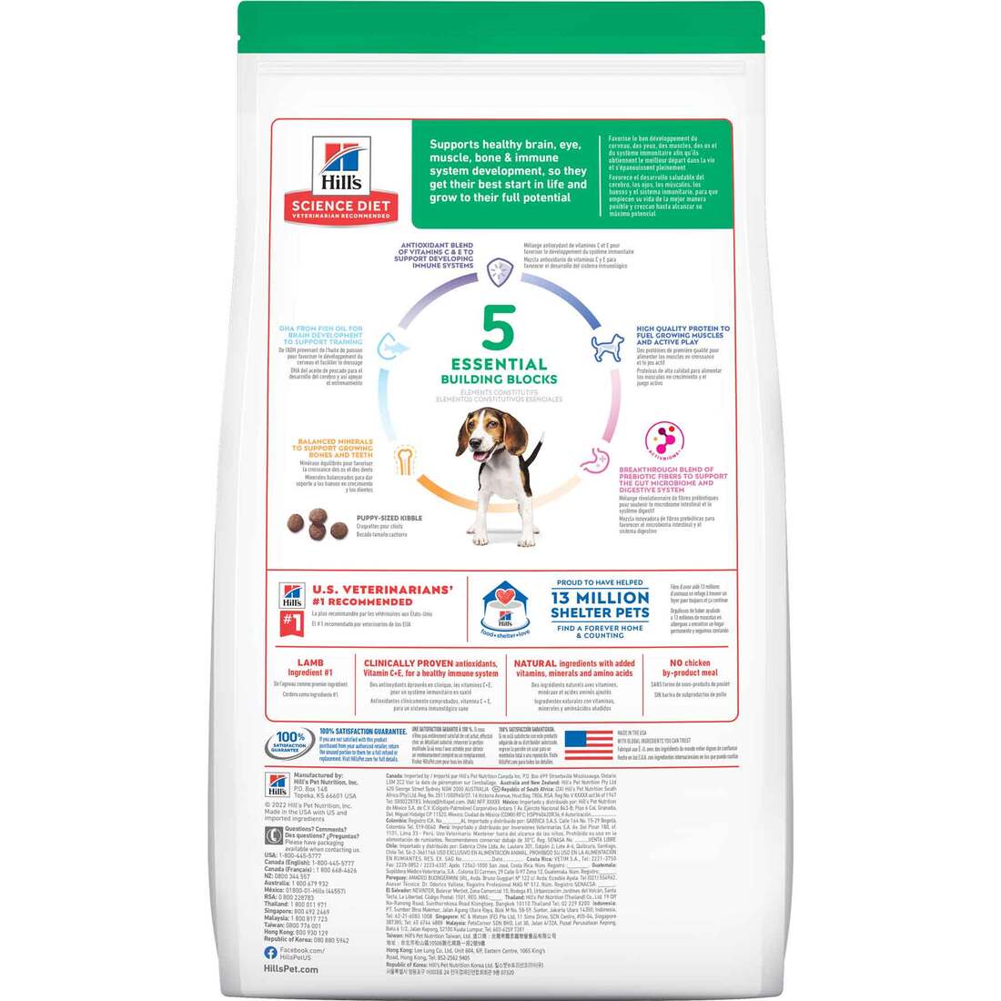 Hill's Science Diet Puppy Lamb Meal & Brown Rice Recipe Dry Dog Food, 4 Pound Bag