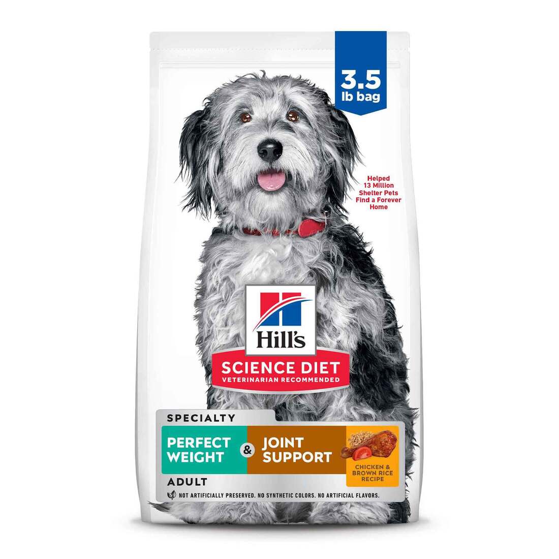 Hill's Science Diet Adult Perfect Weight & Joint Support Chicken Recipe Dry Dog Food, 3.5 Pound Bag