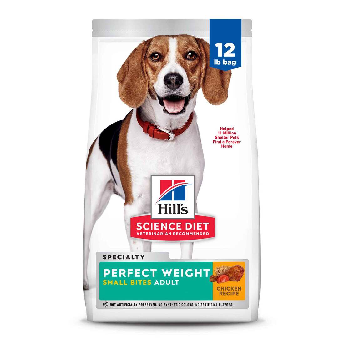 Hill's Science Diet Adult Perfect Weight Small Bites Dry Dog Food, Chicken Recipe, 12 Pound Bag
