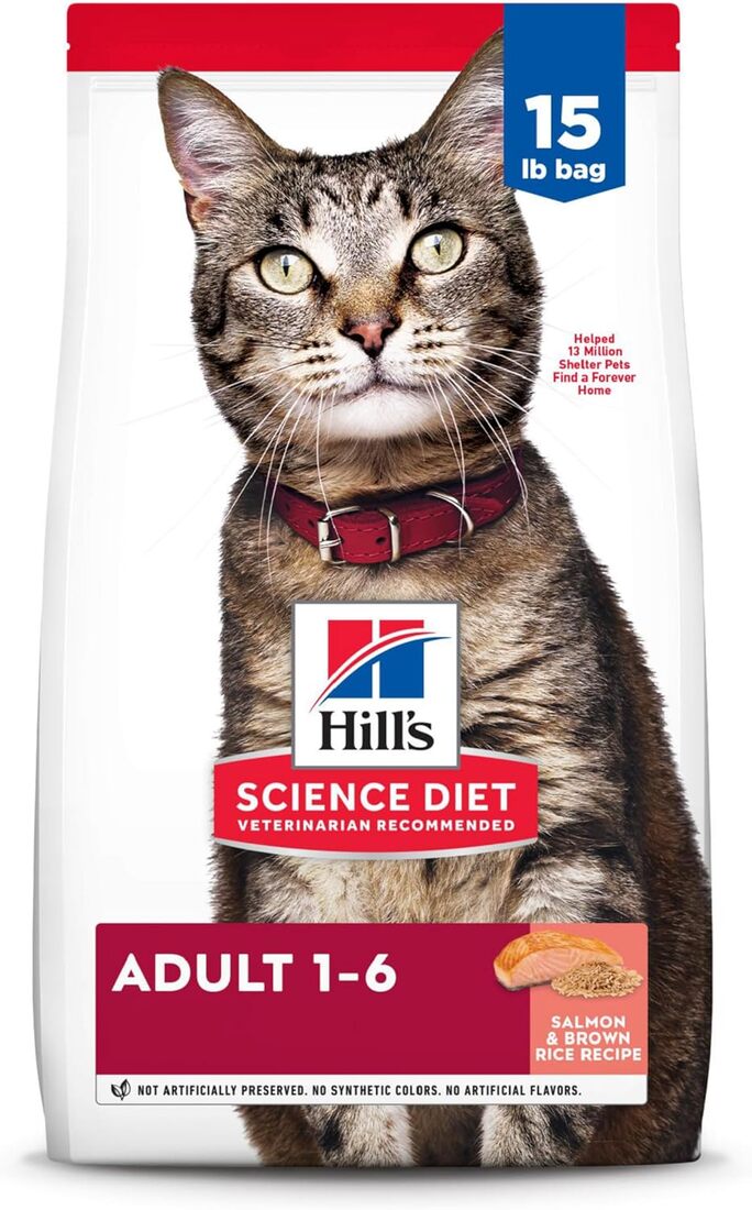Hill's Science Diet Adult Dry Cat Food, Salmon & Brown Rice, 15 Pounds