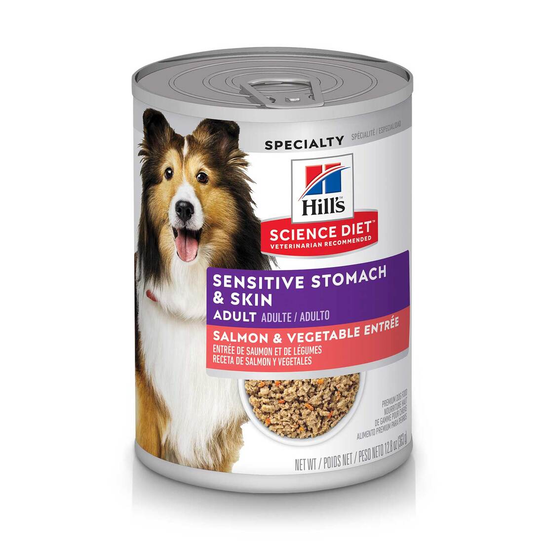 Hill's® Science Diet® Adult Sensitive Stomach & Skin, Salmon & Vegetable Wet Dog Food, 12.8 Ouncess