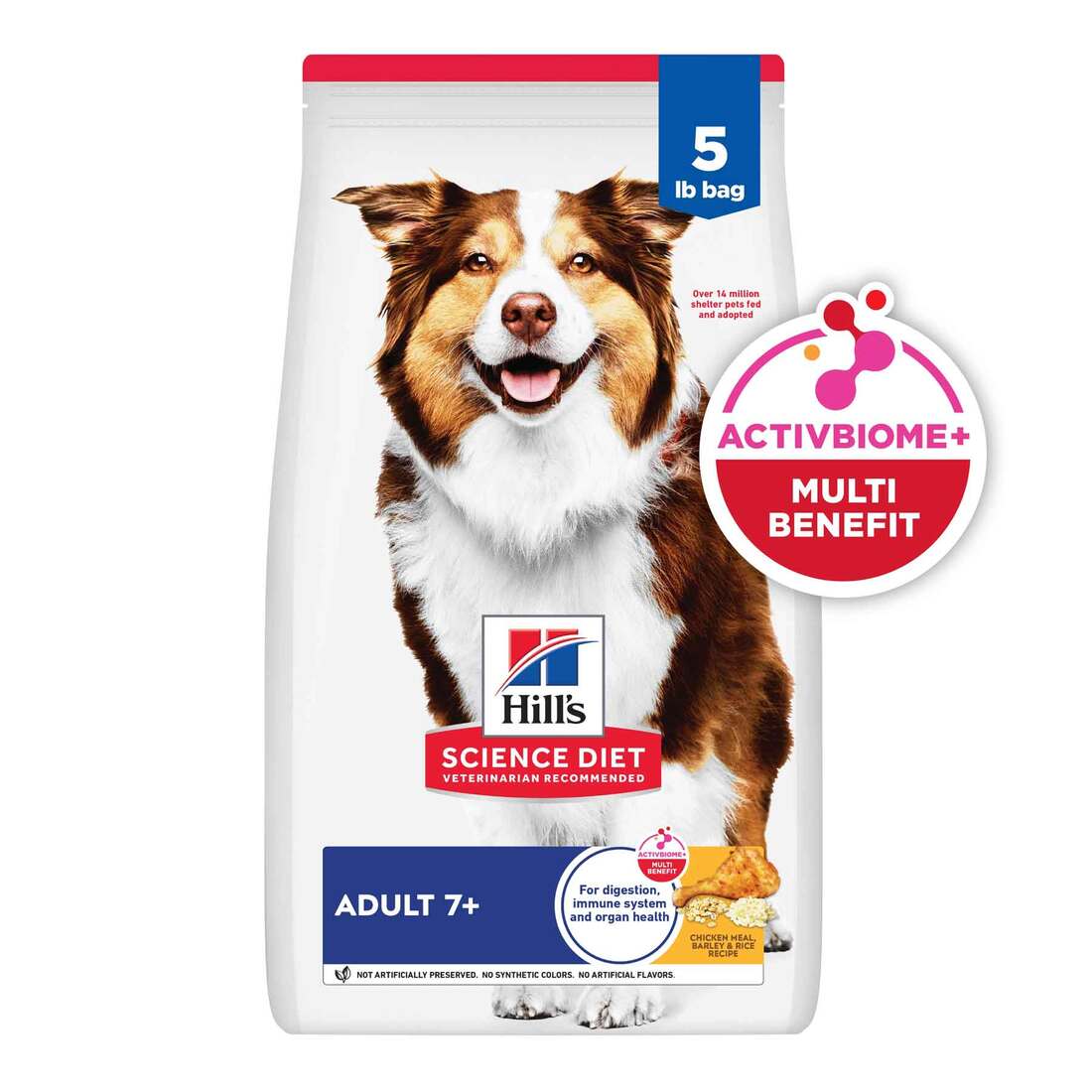 Hill's Science Diet Senior 7+ Chicken Meal, Barley & Rice Recipe Dry Dog Food, 5 Pound Bag