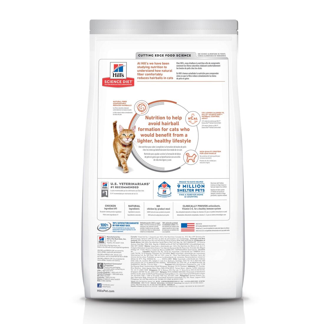Hill's® Science Diet® Adult Hairball Control Light, 15.5 Pound Bag