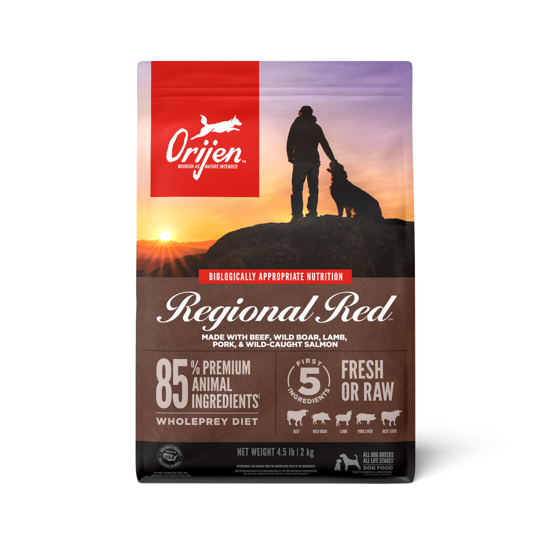 ORIJEN® Dry Dog Food, Regional Red, Grain Free & Poultry Free, High Protein, Fresh & Raw Animal Ingr