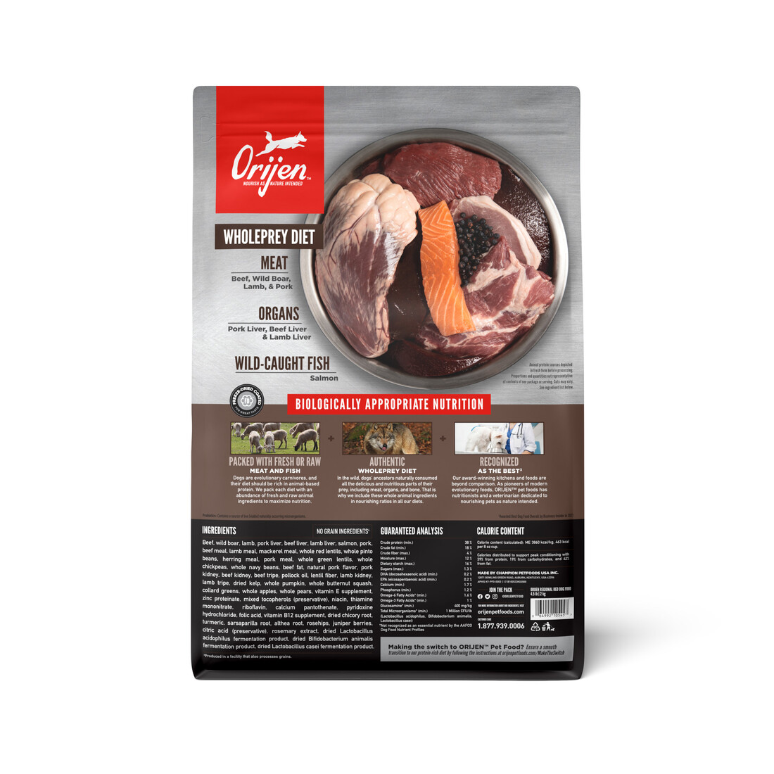 ORIJEN® Dry Dog Food, Regional Red, Grain Free & Poultry Free, High Protein, Fresh & Raw Animal Ingr