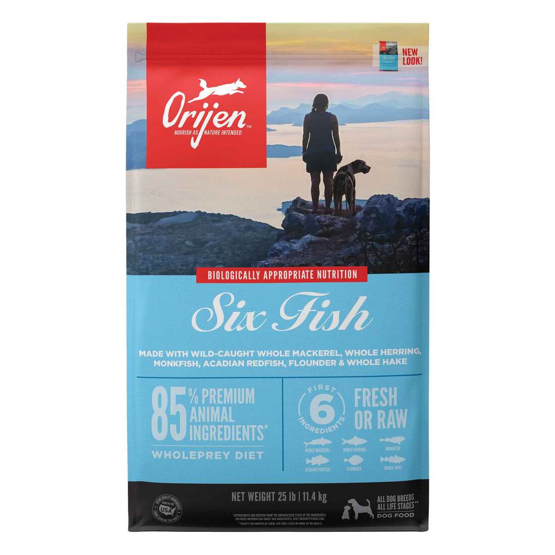 ORIJEN® Dry Dog Food, Six Fish, Grain Free & Poultry Free, High Protein, Fresh & Raw Animal Ingredie