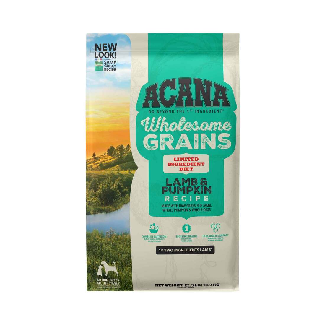 ACANA® Wholesome Grains Dry Dog Food, Limited Ingredient Diet, Lamb & Pumpkin, 22.5 Pounds