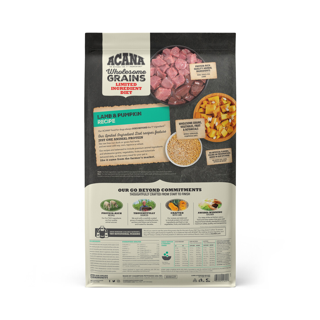 ACANA® Wholesome Grains Dry Dog Food, Limited Ingredient Diet, Lamb & Pumpkin, 22.5 Pounds