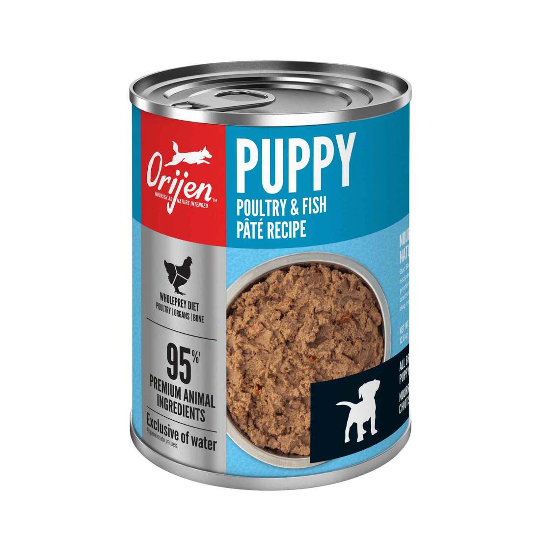 ORIJEN Puppy Recipe, Poultry & Fish Pâté, Grain-Free, Premium Wet Dog Food, 12.8 Ounces