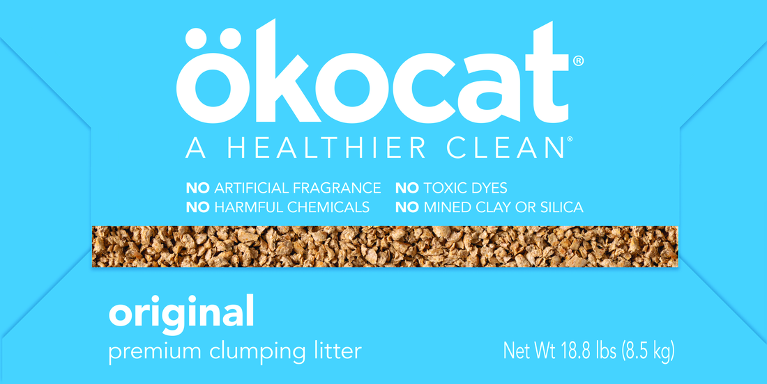 Okocat Original Premium Natural Wood Clumping Cat Litter, Unscented, 19.8 Pounds