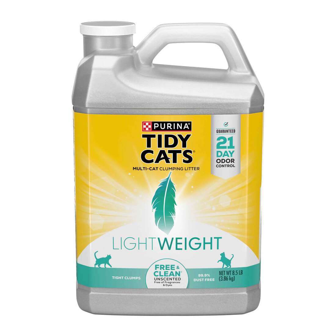 Purina Tidy Cats Low Dust, Clumping Cat Litter Odor Control, LightWeight Free and Clean Unscented, M