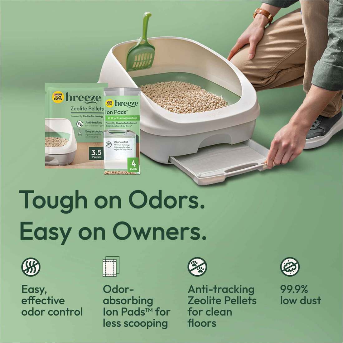 Purina Tidy Cats Breeze 99.9% Dust Free, Multi Cat Zeolite Pellet