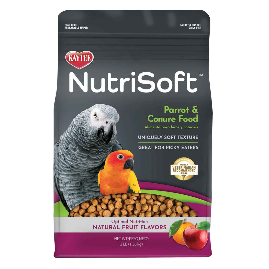 Kaytee NutriSoft Parrot & Conure Food, 3 Pounds