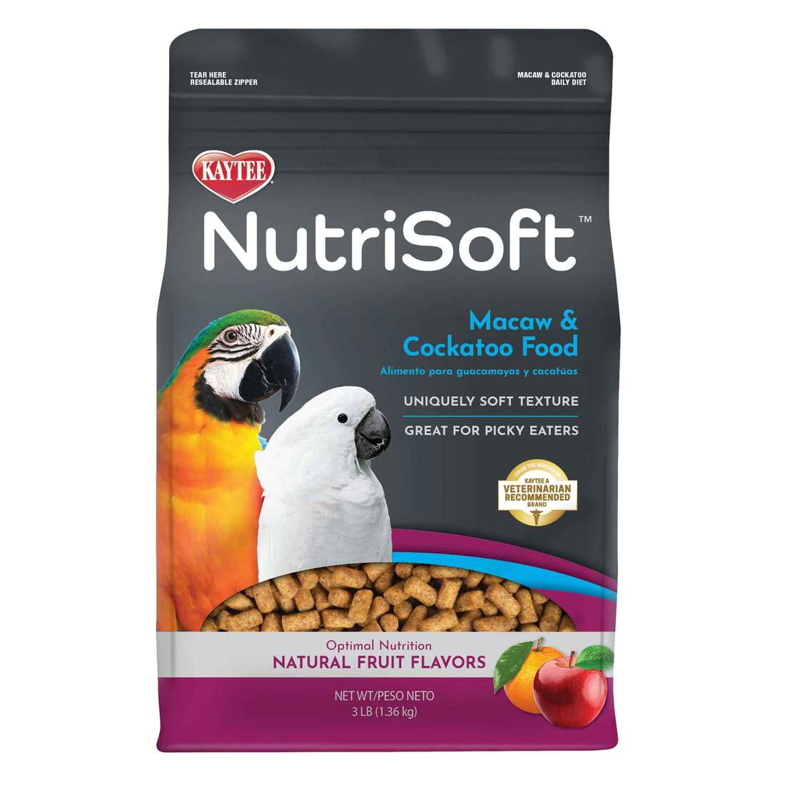 Kaytee NutriSoft Macaw & Cockatoo Food, 3 Pounds