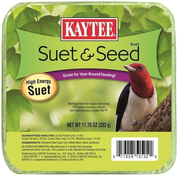 Kaytee Suet/Cake Feeders Wild Bird Food, Suet and Seed, 11.75 Ounces