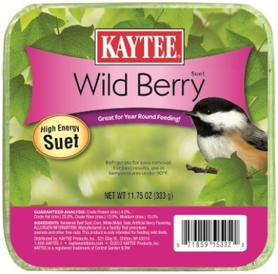 Kaytee Suet/Cake Feeders Wild Bird Food, Wild Berry, 11.75 Ounces