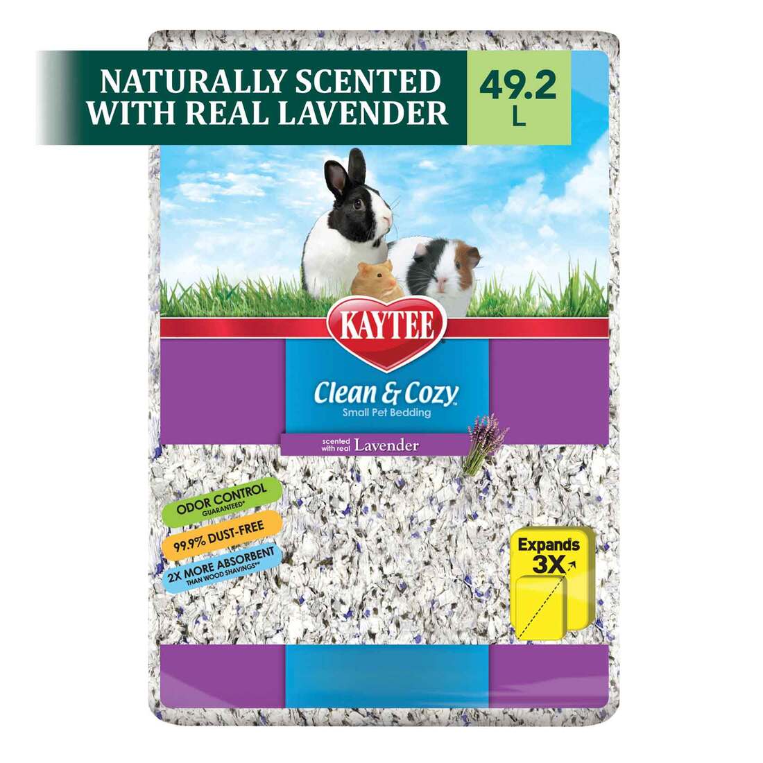Kaytee Bedding Clean & Cozy, Lavender, 49.2 Liters