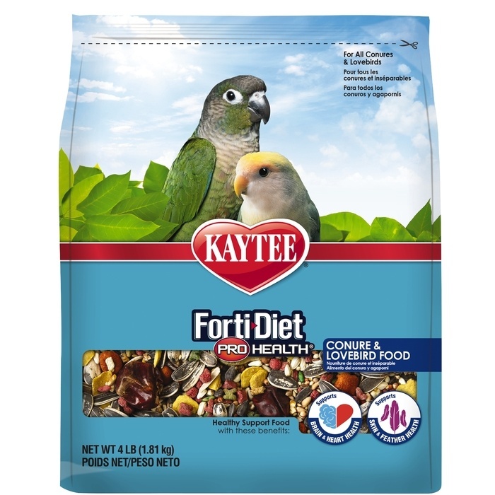 Kaytee Forti Diet Pro Health Conure/Lovebird Bird Food, 4 Pounds