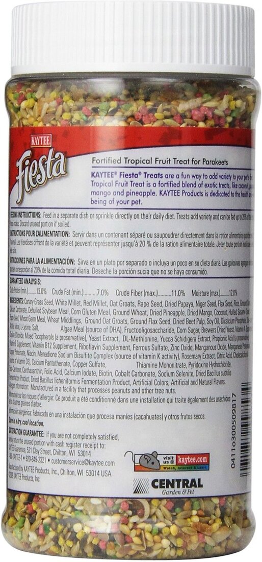Kaytee Fiesta Tropical Fruit Parakeet Bird Treats, 11 Ounces