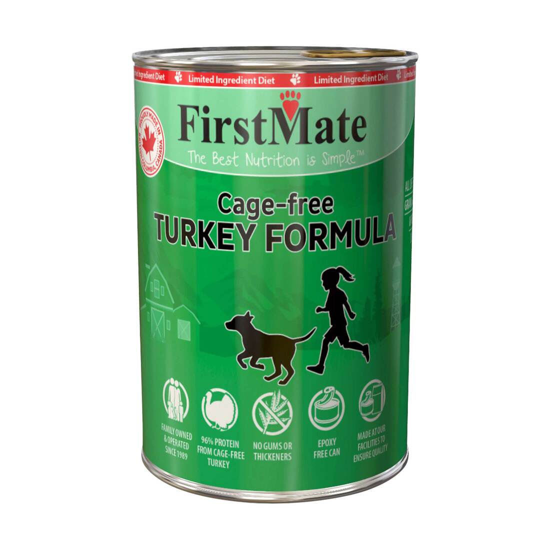 FirstMate Limited Ingredient Wet Dog Food, Cage-Free Turkey, 12.2 Ounces