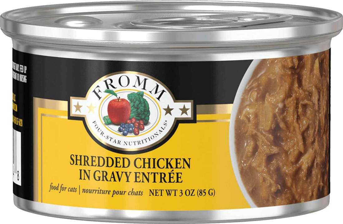 Fromm Four-Star Wet Cat Food, Shredded Chicken in Gravy, 3 Ounces