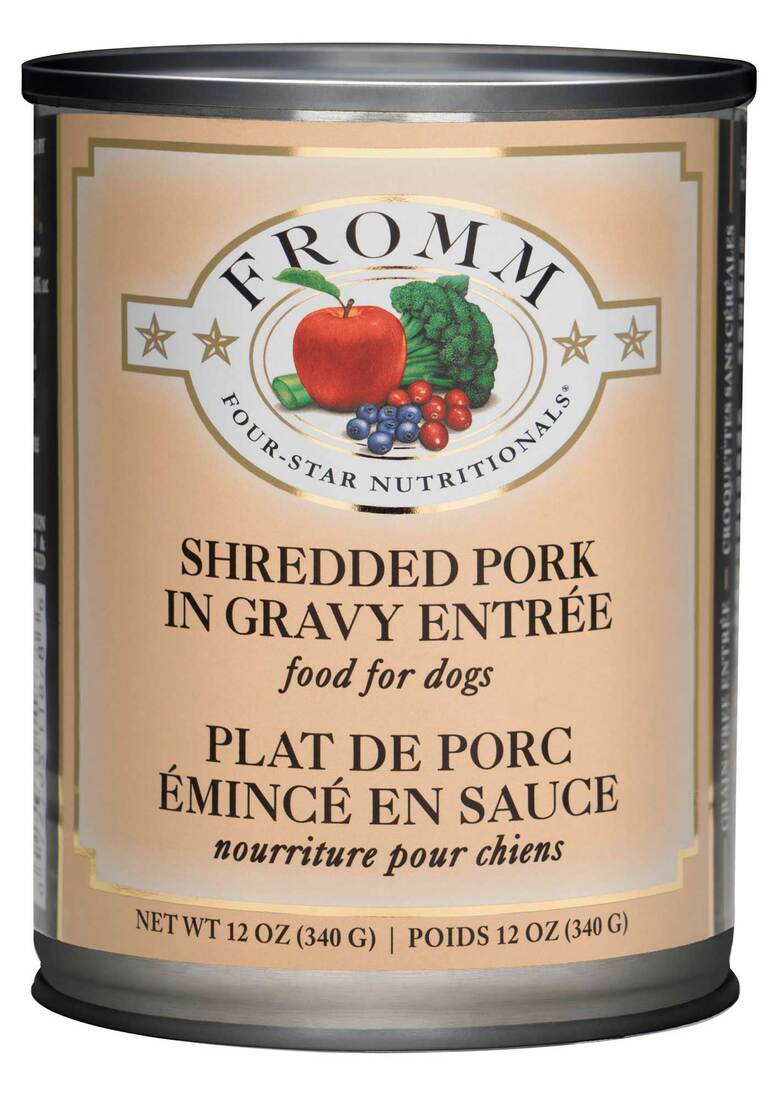 Fromm Four-Star Shredded Pork in Gravy Entrée Wet Dog Food, 12 Ounces