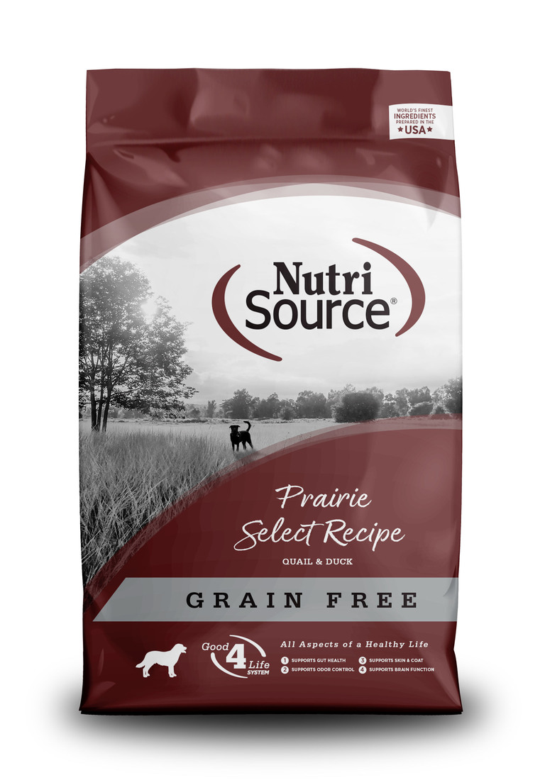 NutriSource Grain Free Prairie Select Dry Dog Food, Quail and Duck, 26 Pounds