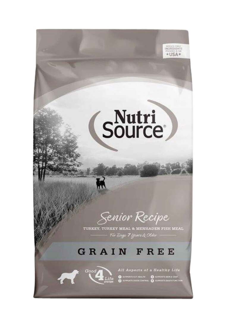 NutriSource Grain Free Senior Dry Dog Food, Turkey, 26 Pounds
