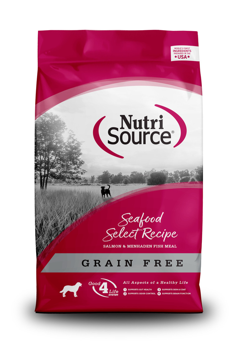 NutriSource Grain Free Seafood Select Dry Dog Food, Salmon 4 Pounds