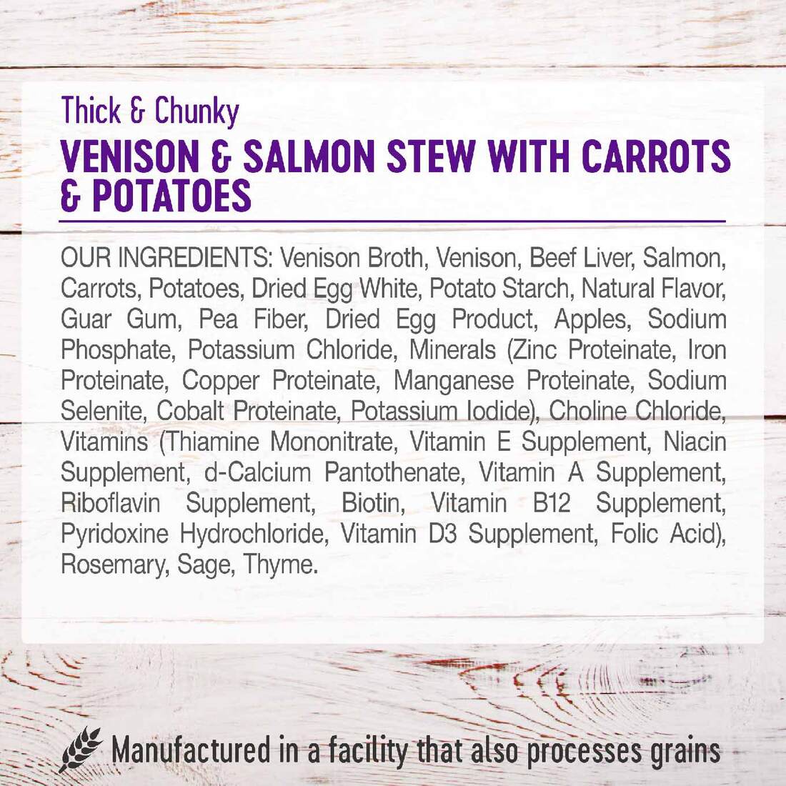 Wellness Thick & Chunky Natural Canned Dog Food, Venison & Salmon Stew, 12.5-Ounce Can