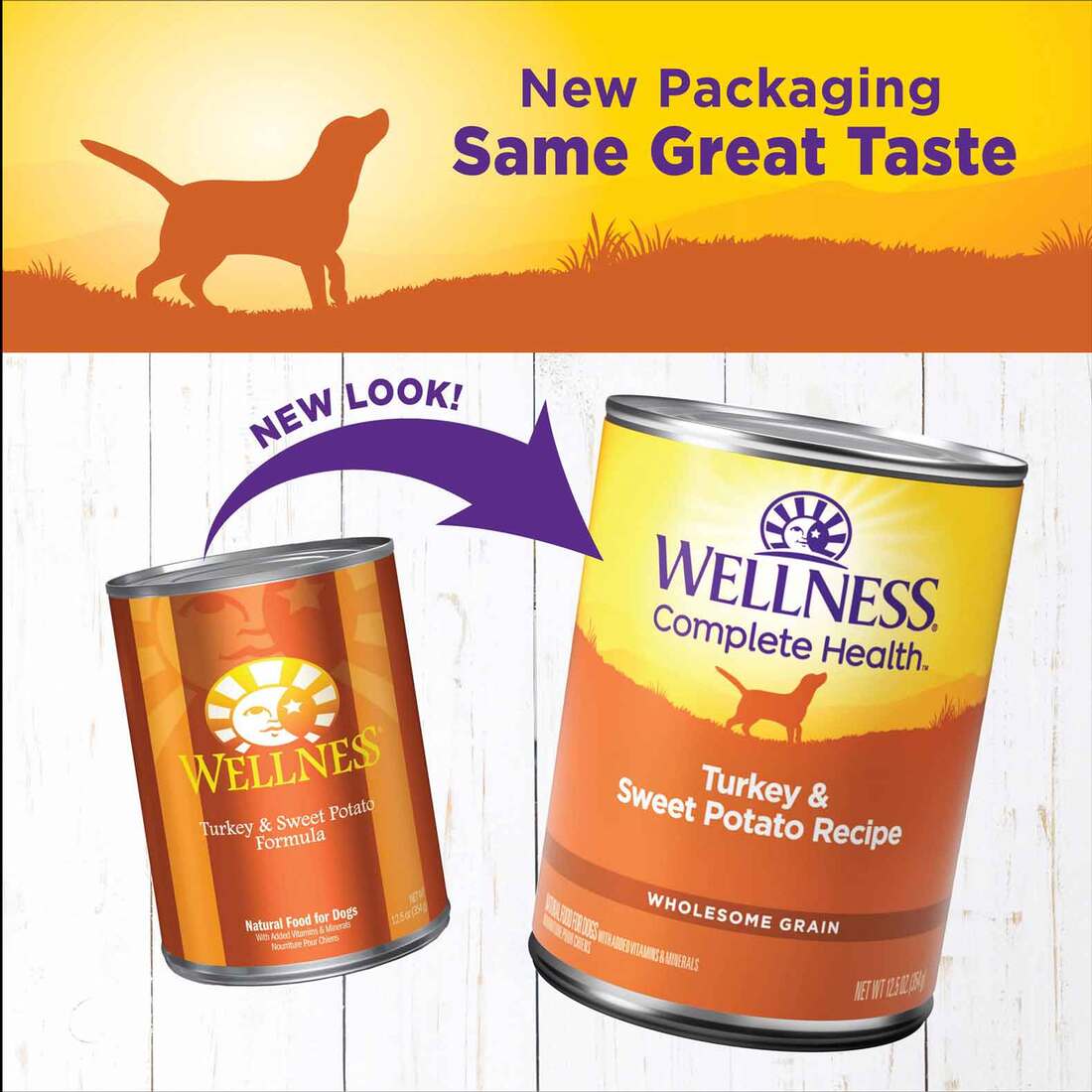 Wellness Complete Health Natural Wet Canned Dog Food Turkey & Sweet Potato, 12.5-Ounce Can