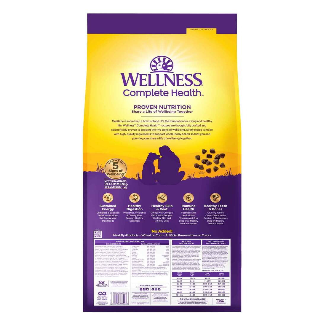 Dog Food Dry Food Wellness Complete Health Adult Grained Dry Dog Food ...