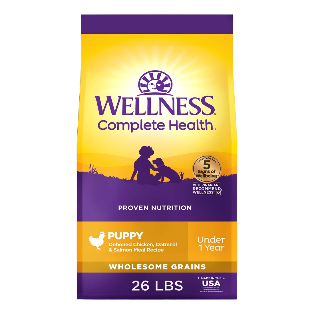 Dog Food Dry Food Wellness Complete Health Grained Dry Puppy Food ...