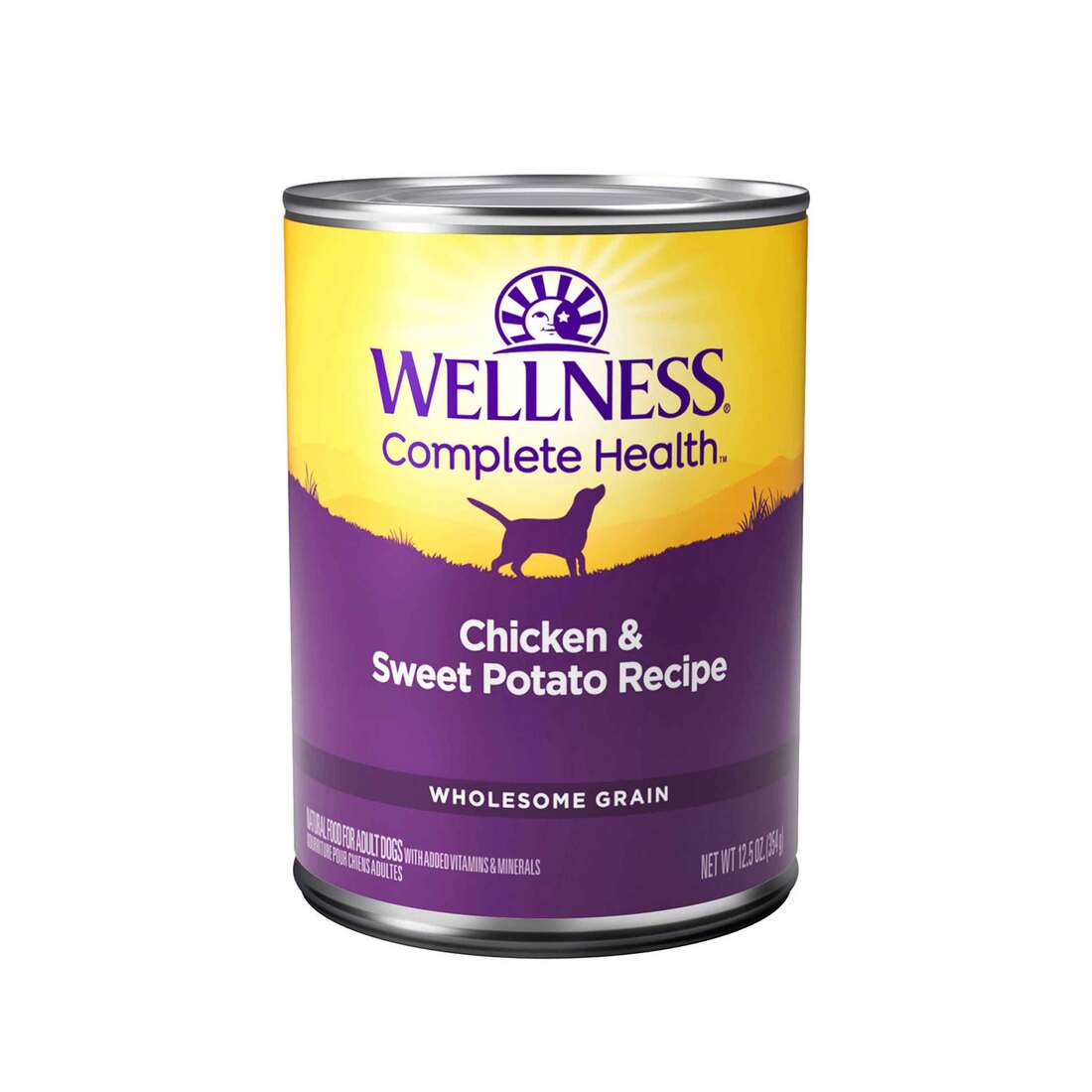 Wellness Complete Health Natural Wet Canned Dog Food, Chicken & Sweet Potato, 12.5-Ounce Can