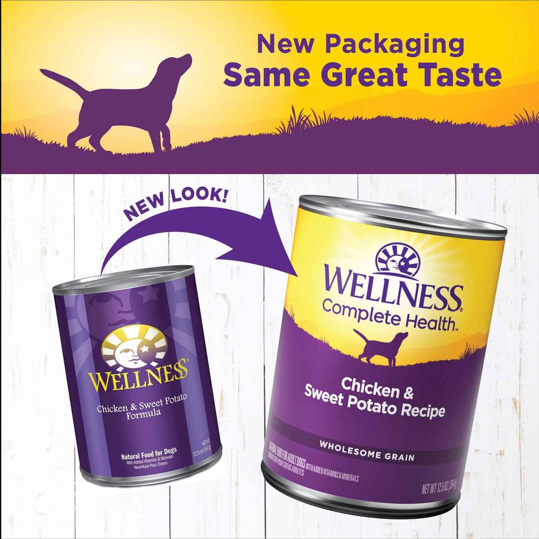 Wellness Complete Health Natural Wet Canned Dog Food, Chicken & Sweet Potato, 12.5-Ounce Can