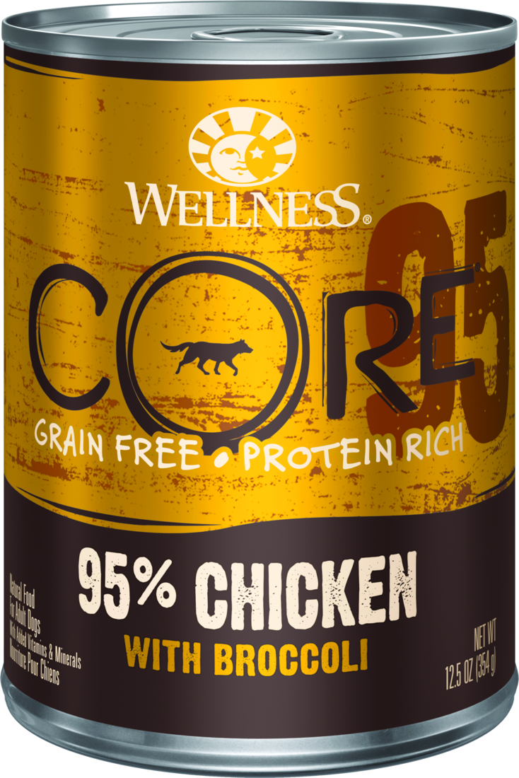 Wellness CORE 95% Natural Wet Grain Free Canned Dog Food, Chicken