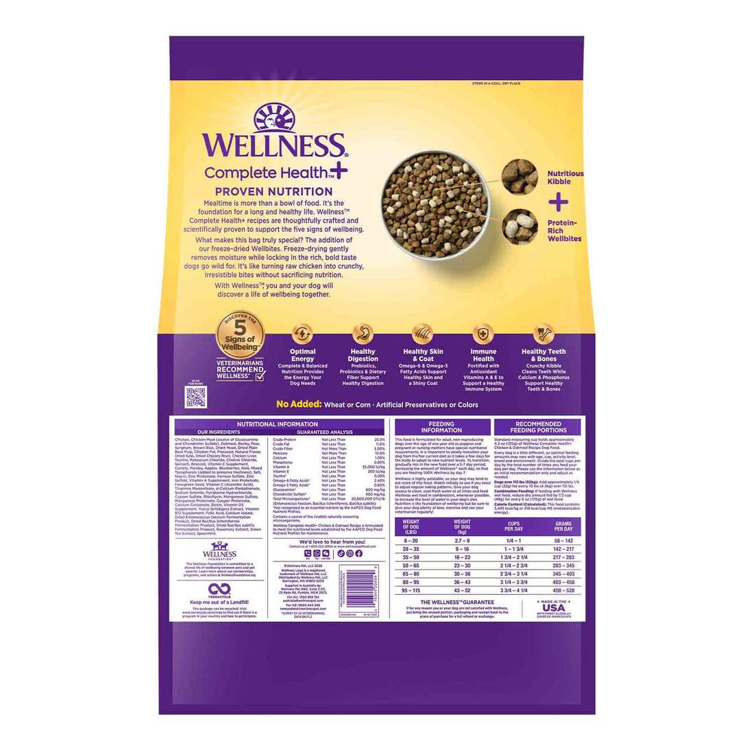 Dog Food Dry Food Wellness Complete Health+ Dry Dog Food, Chicken ...
