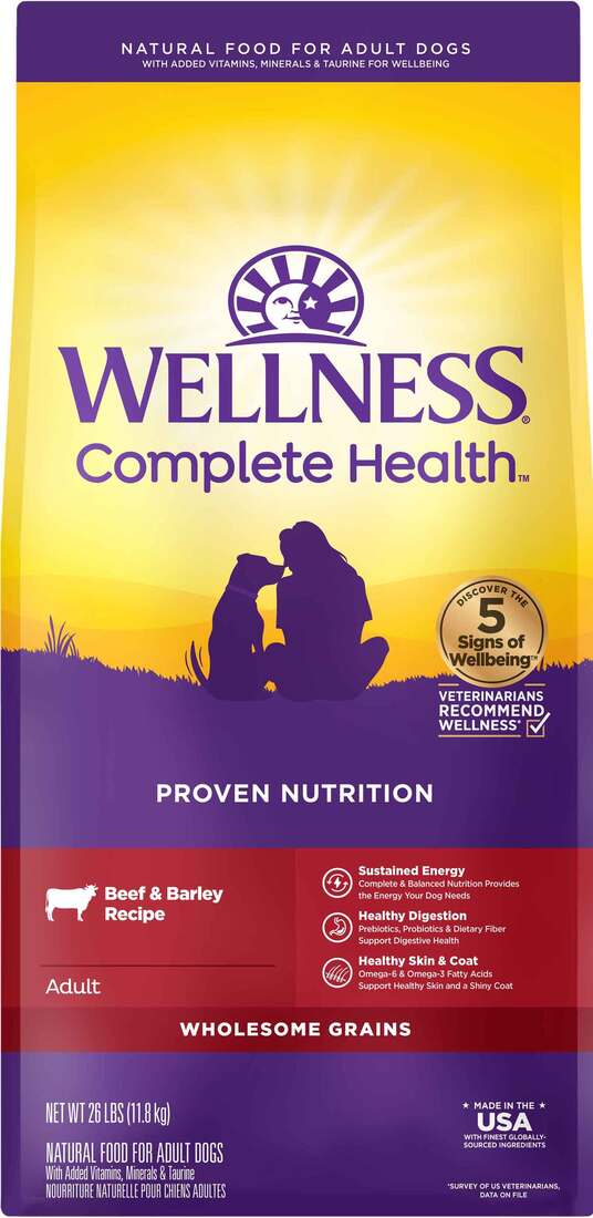 Wellness Complete Health Grained Beef & Barley Recipe Adult Dry Dog Food Wellness Complete Health Grained Beef & Barley Recipe Adult Dry Dog Food