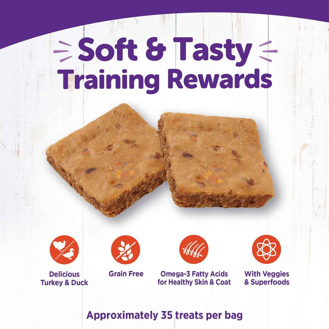Wellness Rewarding Life Soft & Chewy Dog Treats Grain Free Turkey & Duck